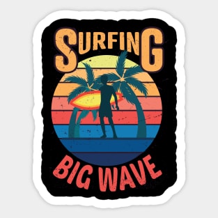 Surf - The Big Wave, Big Wave Surfer, Retro style wave, Vintage wave pattern, great wave, Japan surf culture, kanagawa shonan Sticker